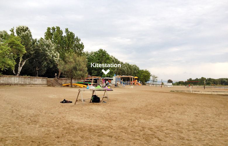 Blick auf die Kitestation am Campingplatz Tenuta Primero in Grado