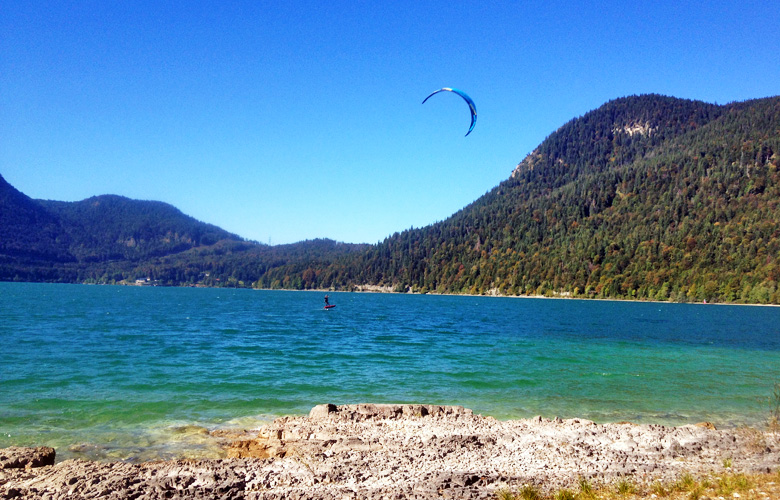 Der Kitespot beim Sachenbach am Walchensee