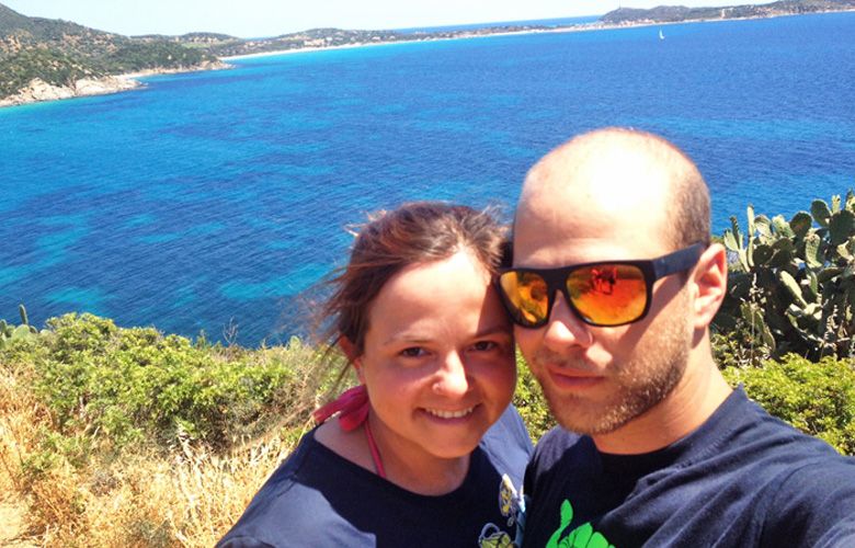 Selfie vor süd-östlicher Spitze von Sardinien