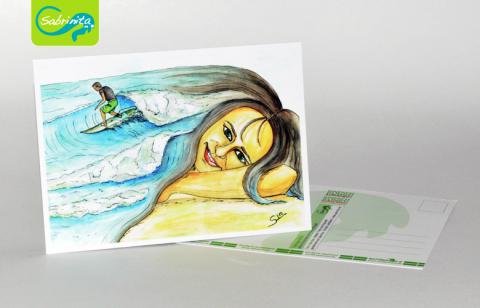 Postkarte A6 – Kunstdruck: Atlantika