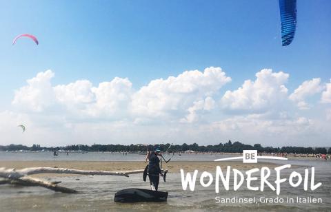 Be Wonderfoil Pfingsten bei der Sandinsel in Grado, Italien
